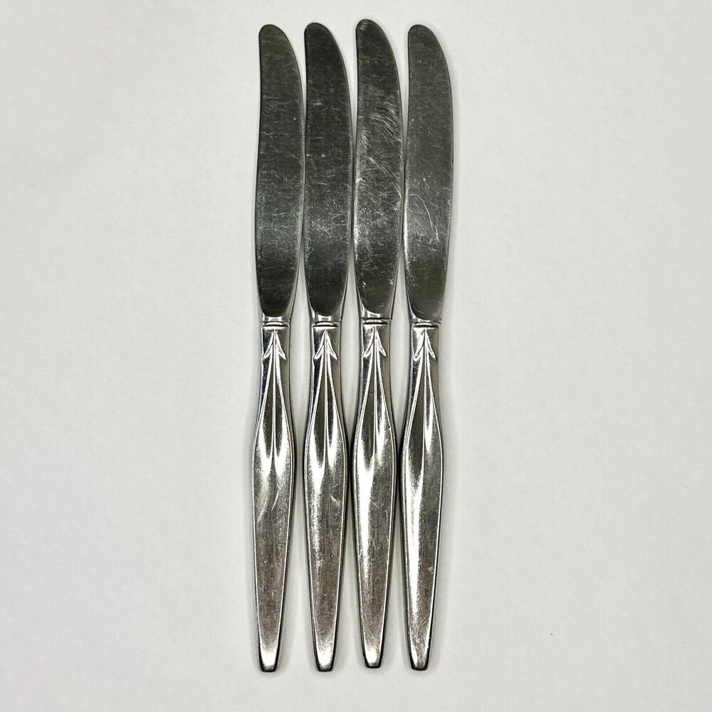 Lot Of 4 Stainless Steel CONCEPT Dinner Knives International 1847 No Markings